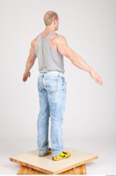 Whole Body Man White Casual Muscular Studio photo references